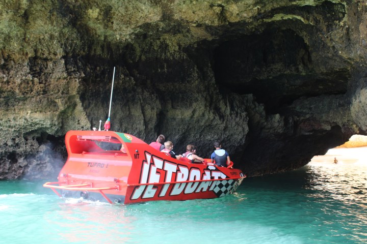 a raft next to a body of water
